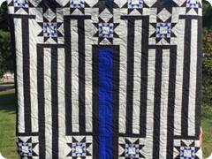 Thin Blue Line Pieced by Natalie Crabtree and quilted by Quilting Matilda