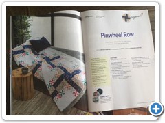 Pinwheel Row, designed and pieced by Natalie Crabtree- Quilty Magazine.